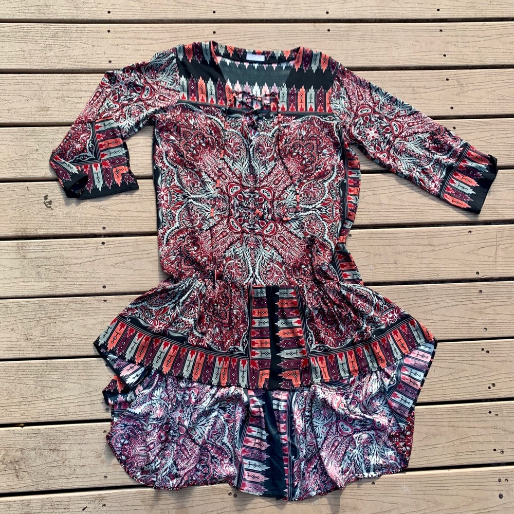 Gorgeous 100% Silk tribal dress